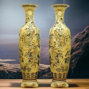 Lục Bình Chu Đậu 1m6 Cá Chép Vẽ Vàng 24k