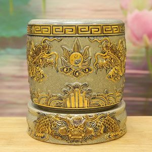 Bát Hương Men Rạn Đắp Nổi Vẽ Vàng 24k (D16-D22) DTR201
