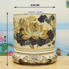 Bát Hương Hoa Sen Vẽ Kỹ Vàng 24k (D14-D22) DT101-B - ma-5