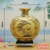 Bình Gốm Chu Đậu vẽ vàng 24k H22cm BG222-A2 - ma-a1