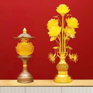 Đèn điện hoa sen để bàn thờ DT004