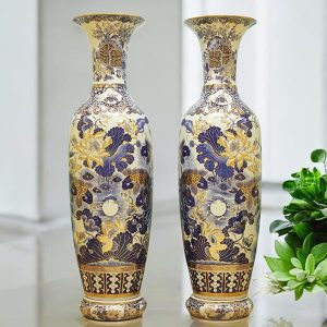 Lục Bình Bát Tràng 1m54 Vẽ Kỹ Vàng 24k Cửu Ngư BG160-A2
