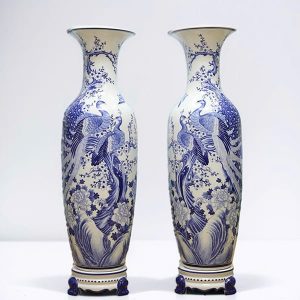 Lục Bình Bát Tràng 1m3 Vẽ Tay Công Đào BG161-A1